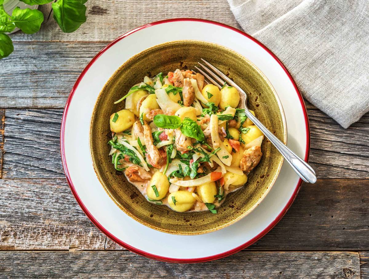 Gnocchi au poulet dans une sauce crémeuse