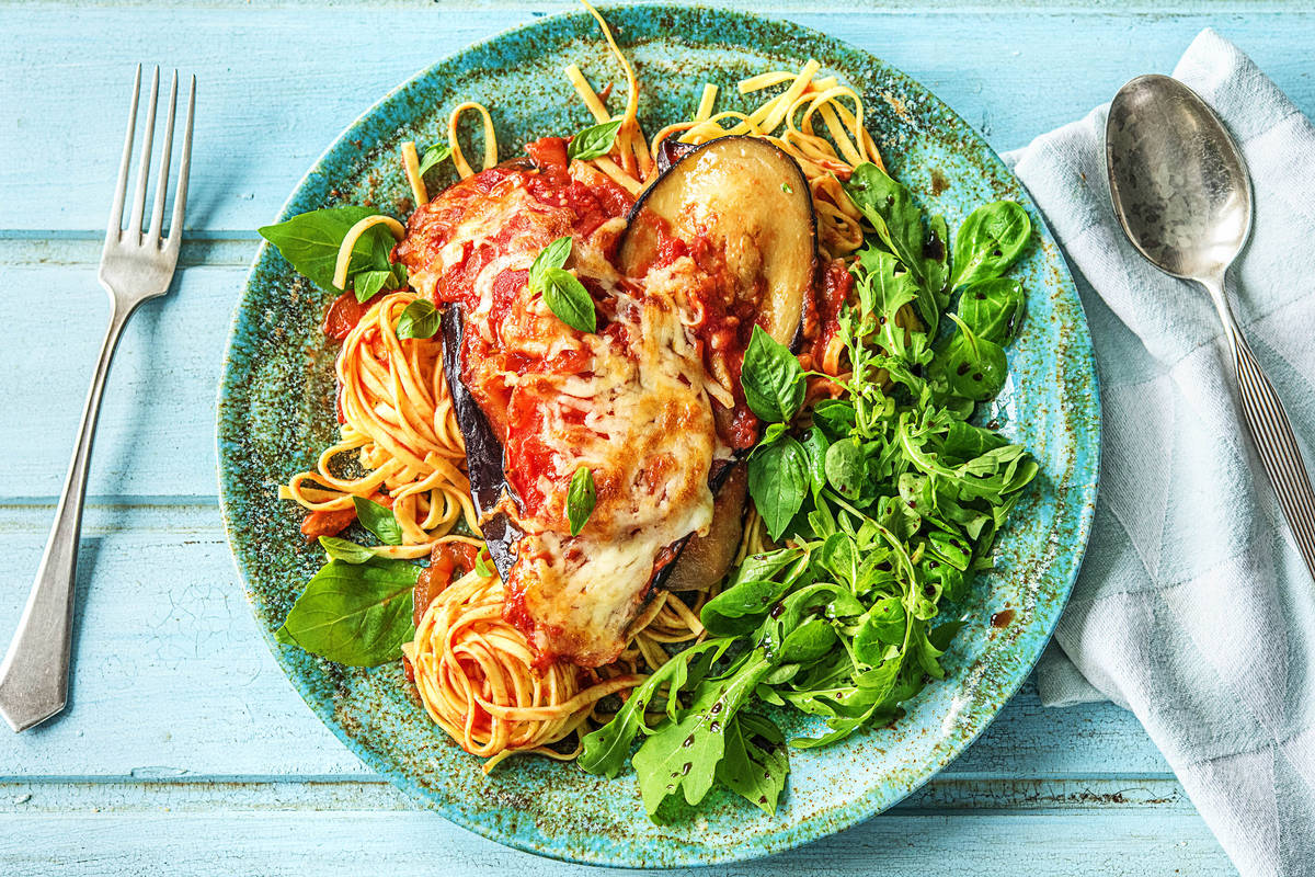 Aubergine au four à la tomate et au fromage
