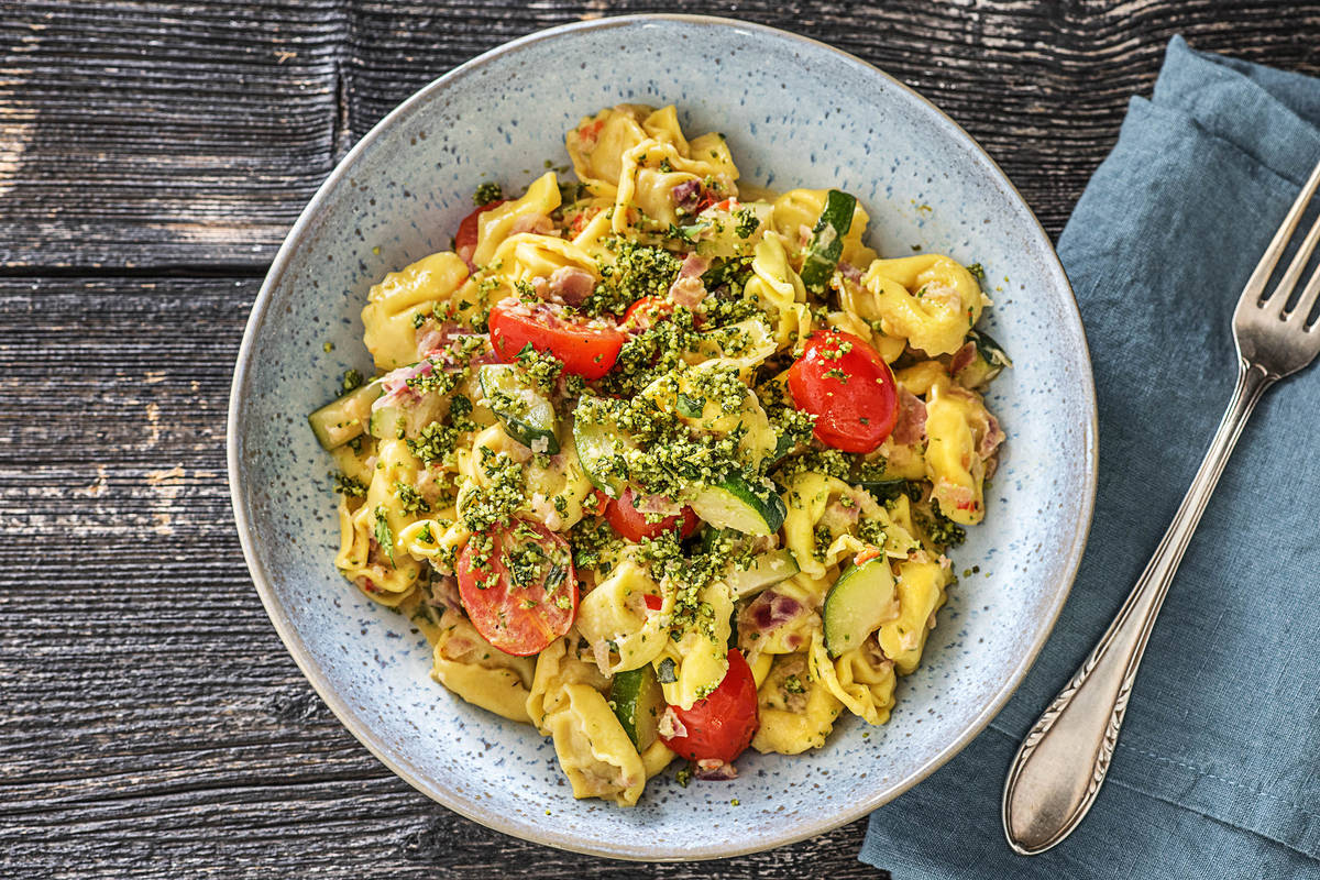 Scharfe Pilz-Tortellini-Pfanne