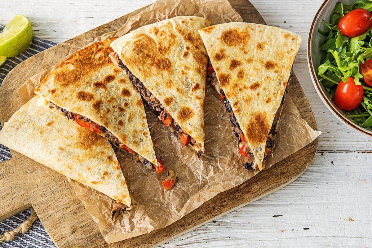 w1-r9 Bell Pepper and Black Bean Quesadillas