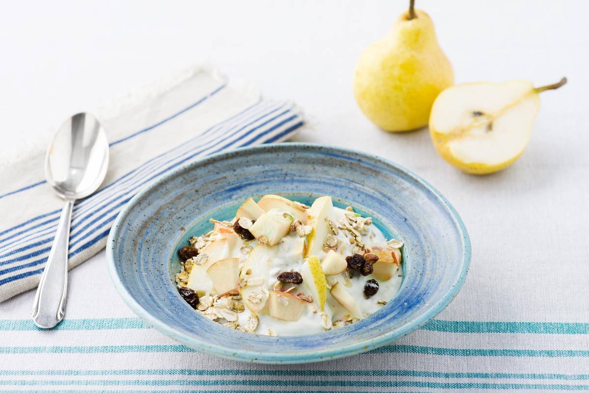 Yaourt maigre avec de la poire