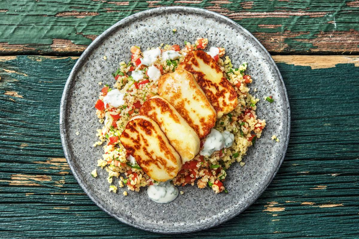 Würziger Halloumi mit Tabbouleh
