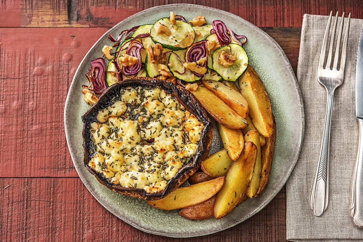 Portobello au fromage de chèvre cuit au four