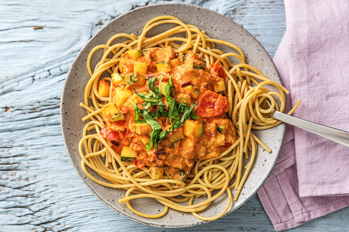 Spaghetti complets crémeux au maquereau