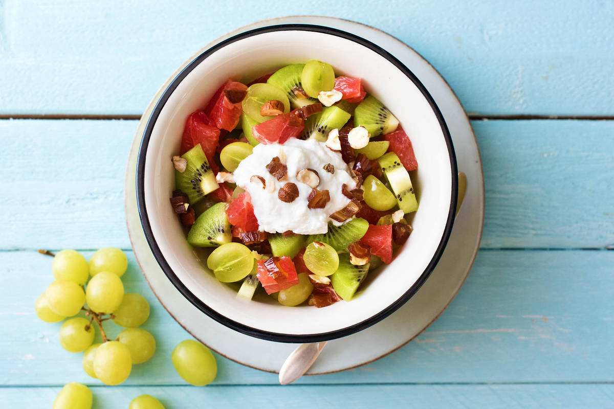 Fruitsalade met griekse yoghurt