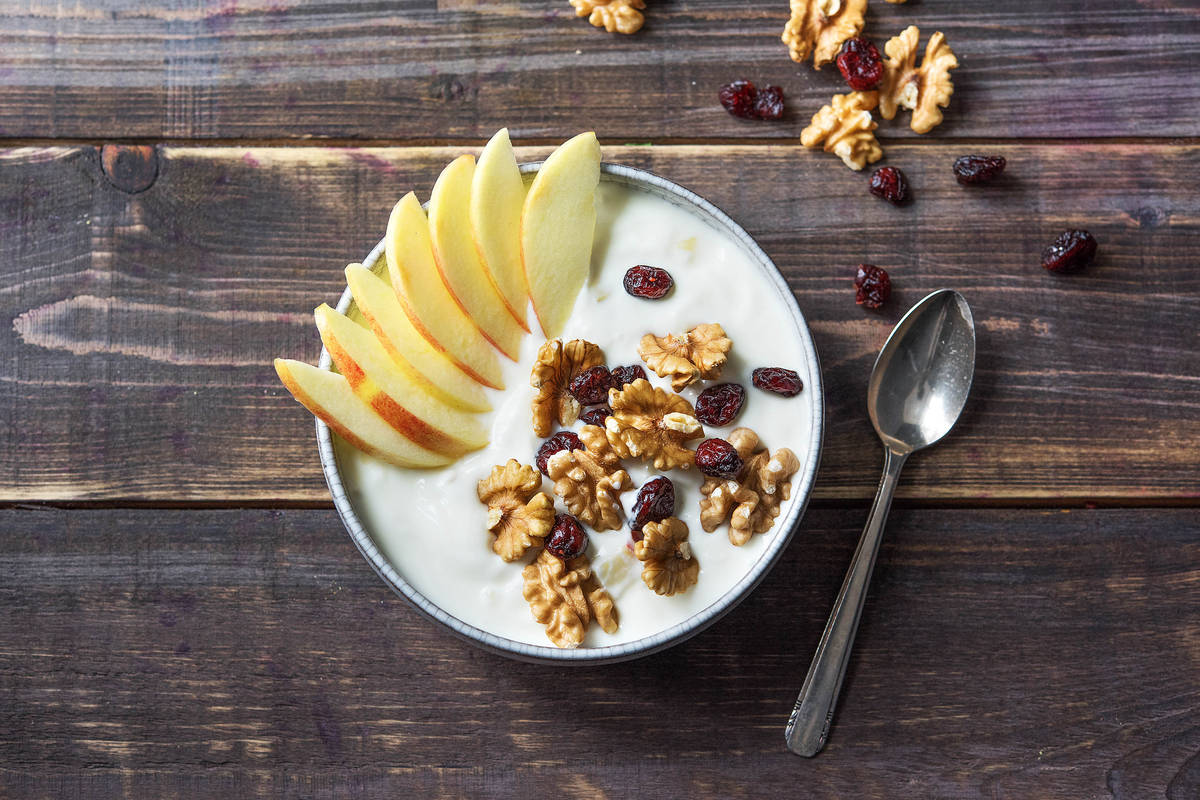 Volle yoghurt met appel