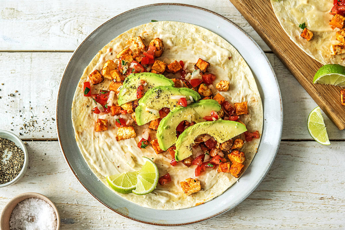 Rauchige Süsskartoffel-Hirtenkäse-Tacos