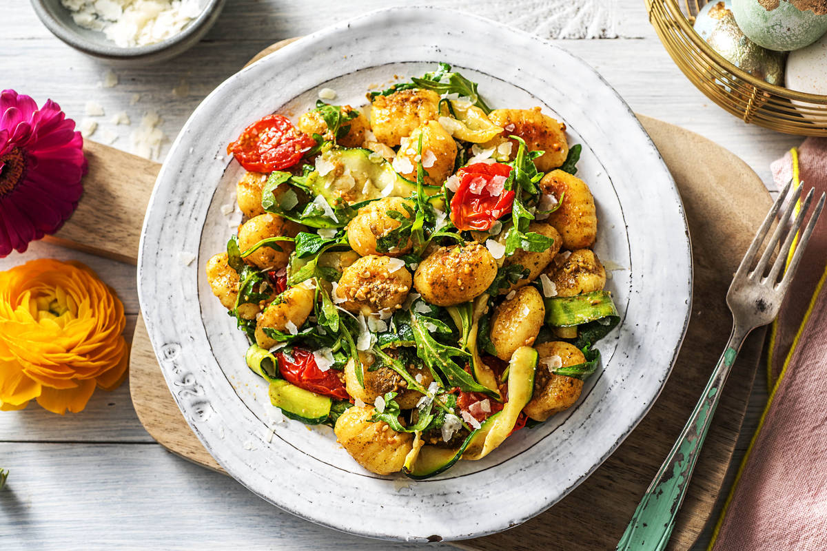 Gebakken gnocchi met groene pesto