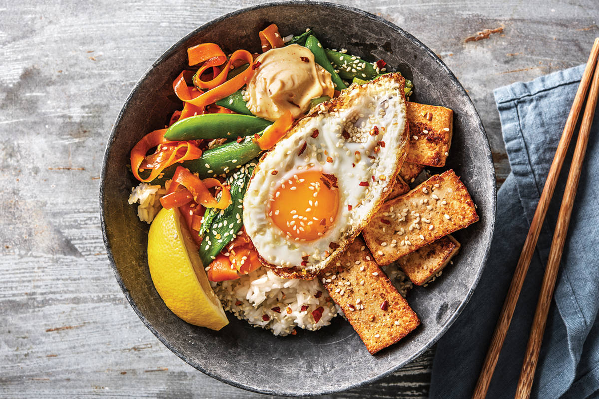 (Vegetarian) Korean Teriyaki Tofu Bibimbap
