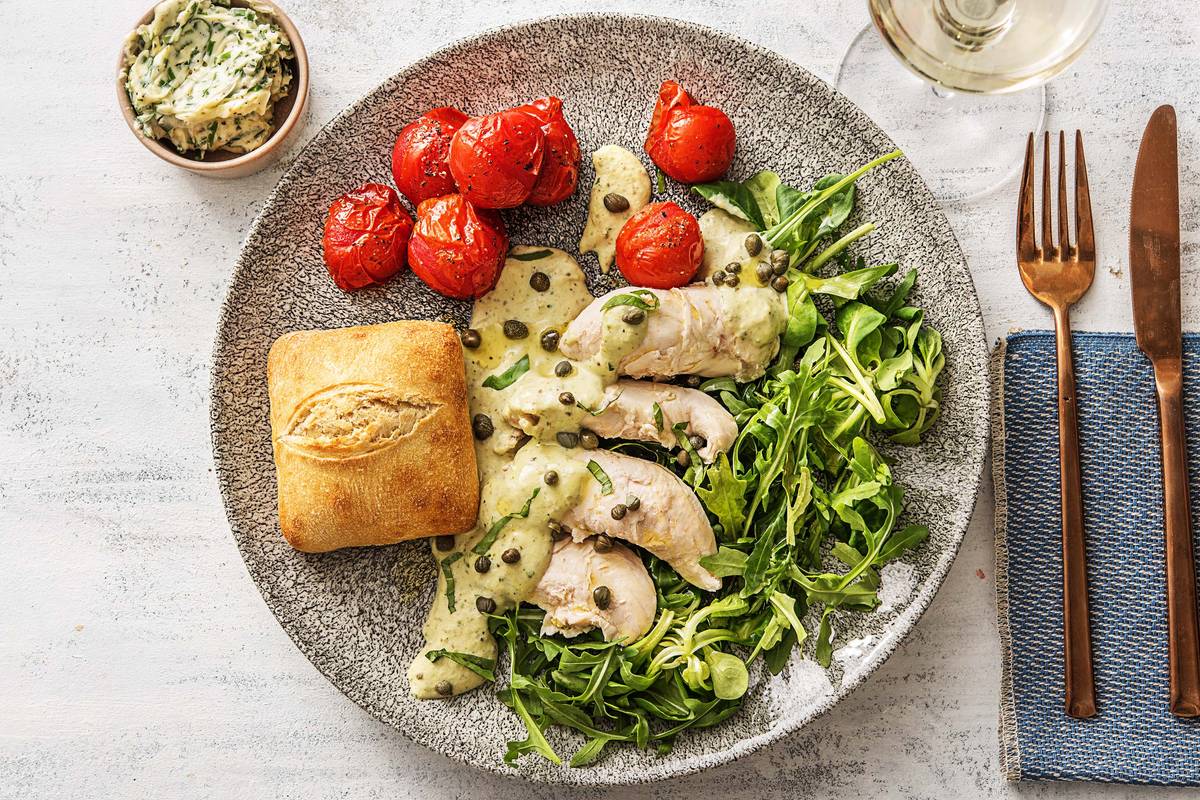 Poulet poché sauce au thon