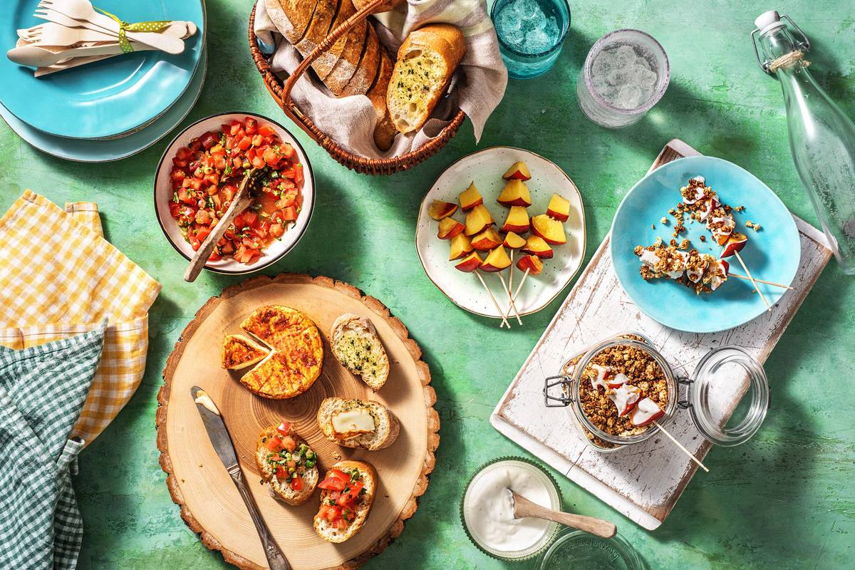 Bunte Picknick Platte für Draußen