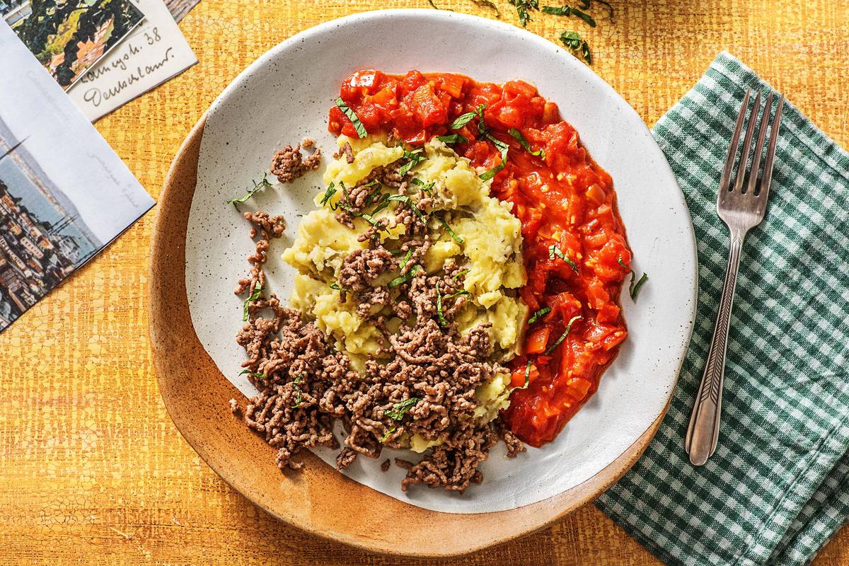 Oosterse tomatensaus met rundergehakt