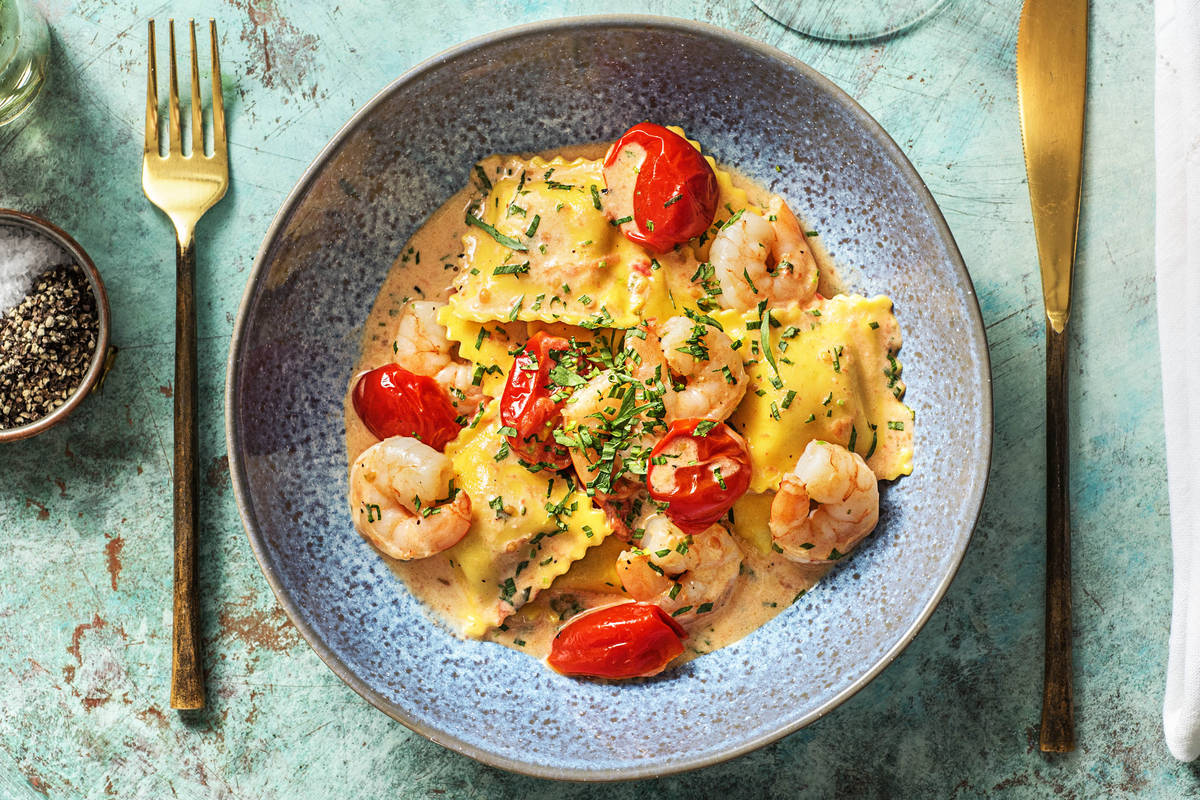 w32-r11 Lobster Ravioli and Shrimp