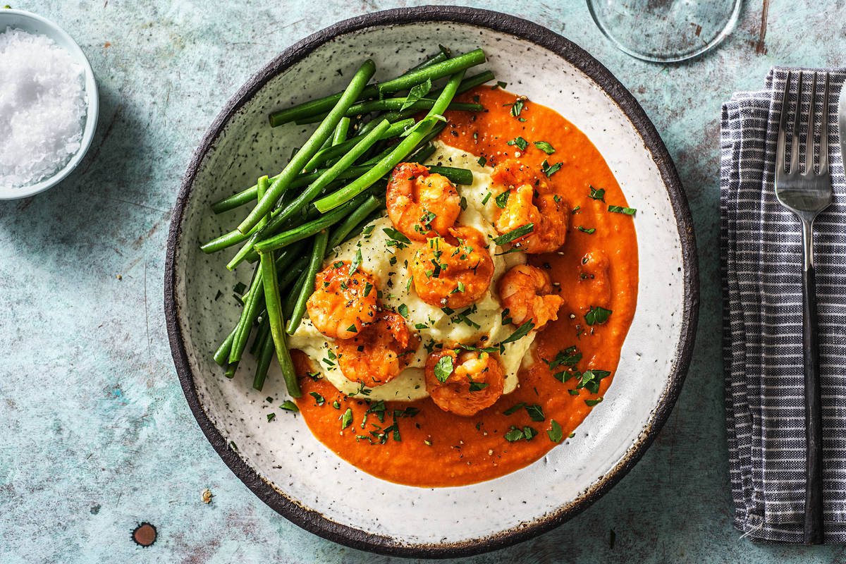 Crevettes à la sauce tomate fraîche