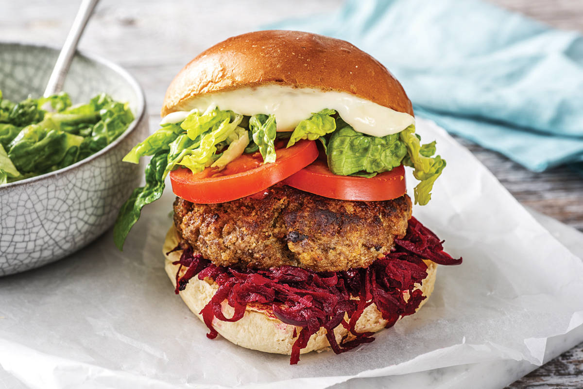 Honey Mustard Beef & Salad Burgers