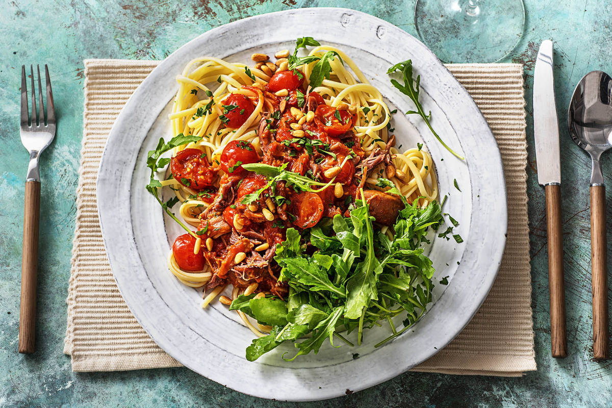 Ragù van gekonfijte eend