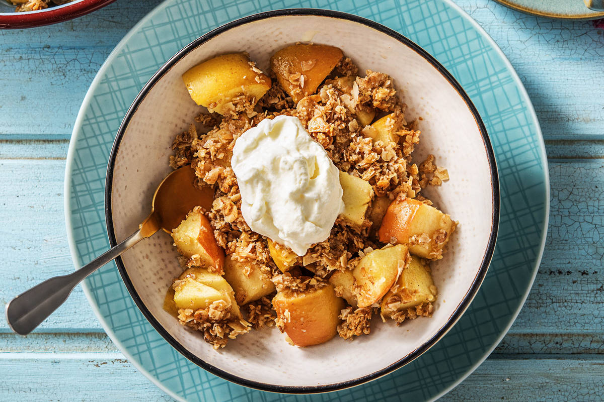 Appelcrumble met kaneel en amandelen