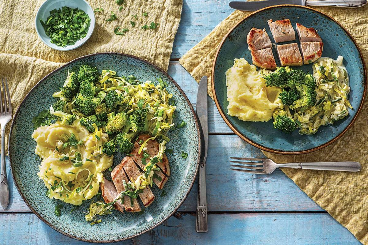 Seared Pork & Creamy Leek Sauce 