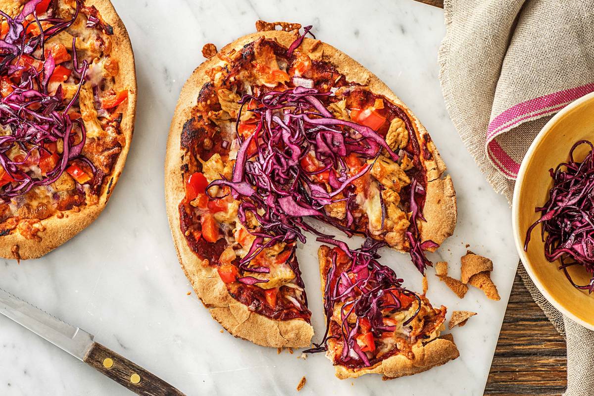 Platbroodpizza met kipgyros