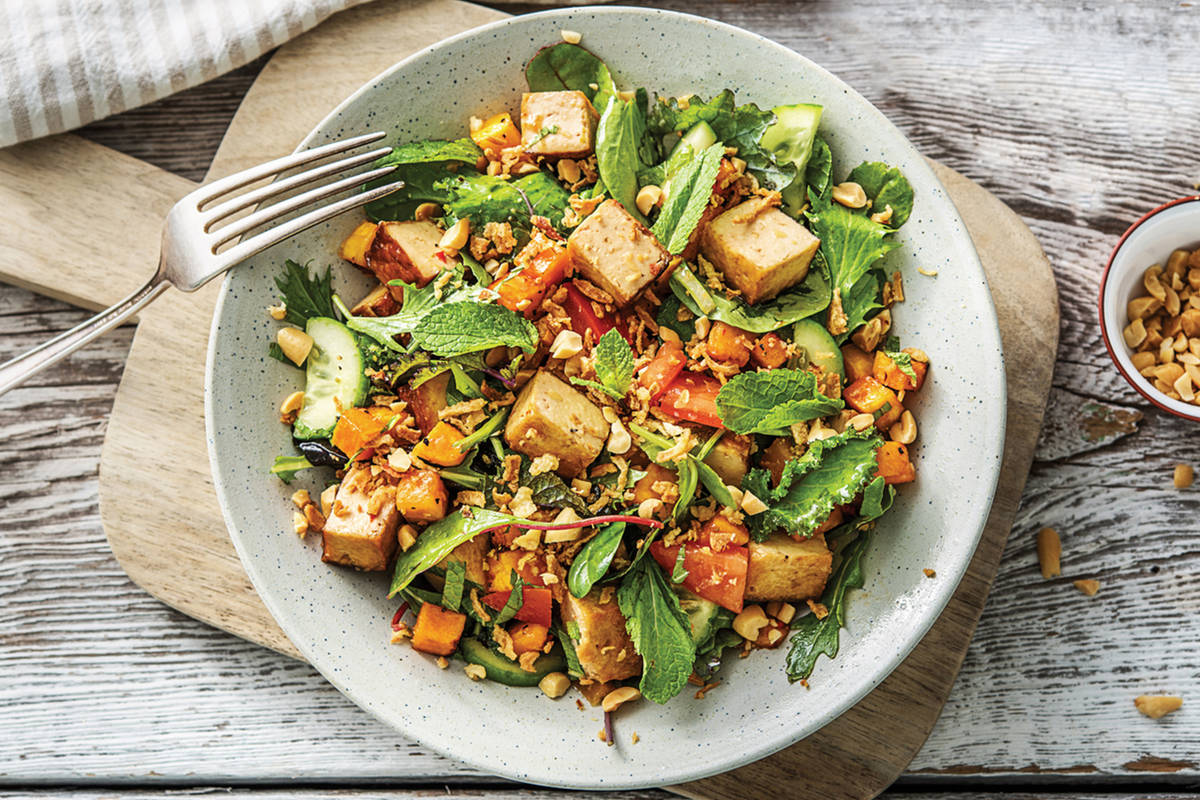 Peking-Style Tofu & Sweet Chilli Pumpkin Salad