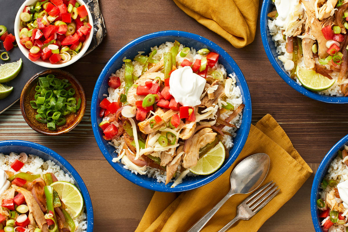 Pulled Chicken Rice Bowls