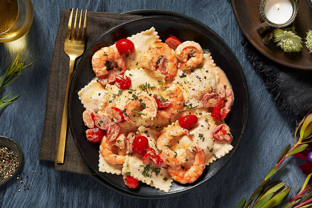 Lobster Ravioli and Shrimp