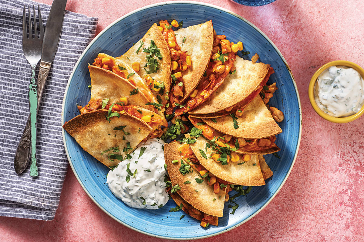 Chicken & Corn Baked Quesadillas