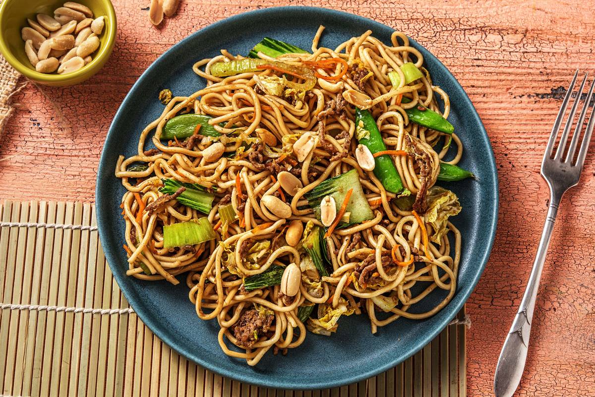 Nouilles asiatiques au bœuf haché épicé