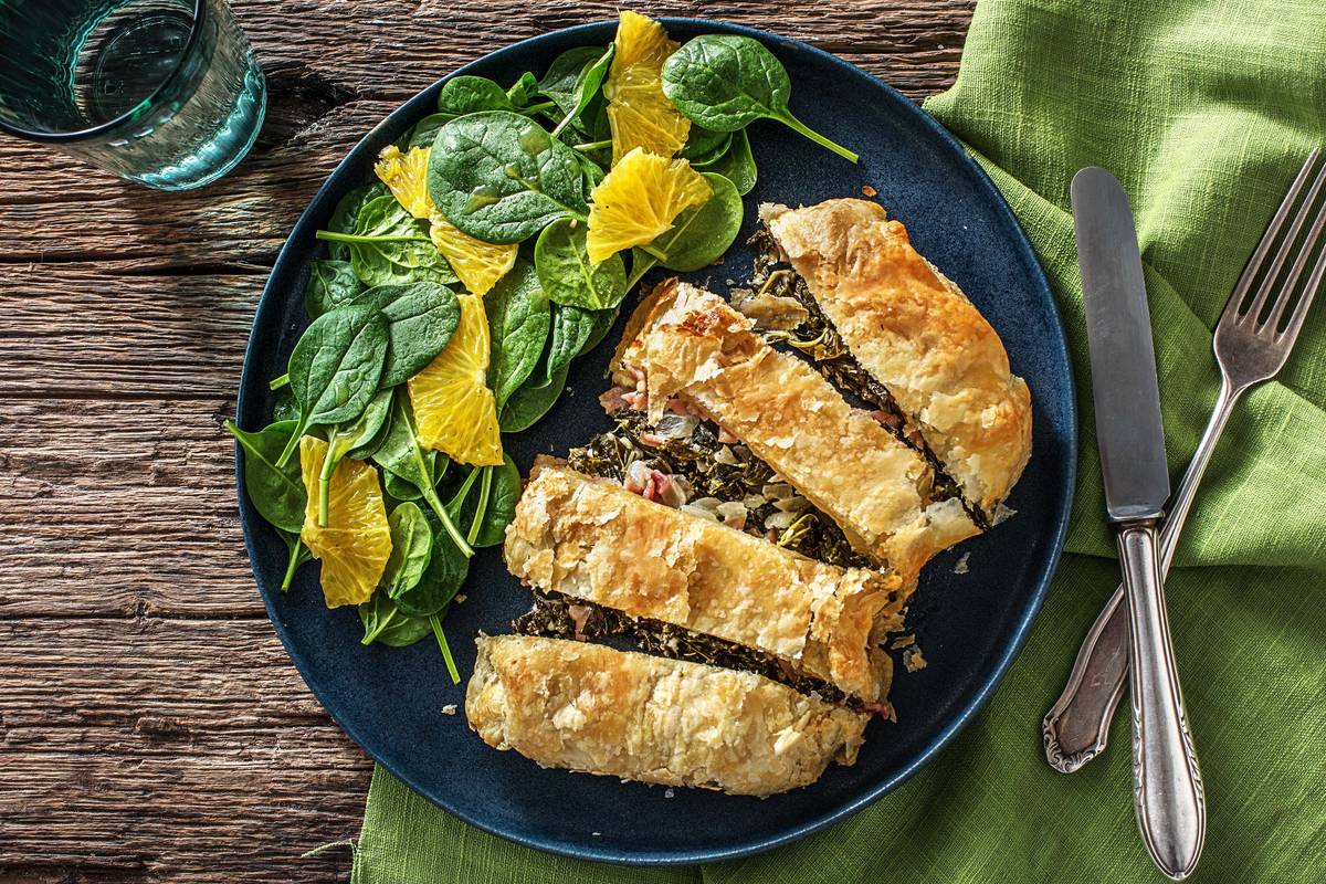 Saftiger Schinkenstrudel mit Grünkohl