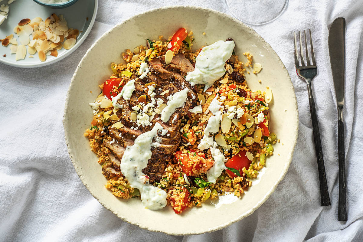 Échine de porc marinée au tzatziki