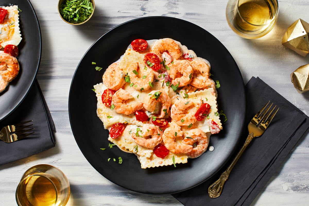 Lobster Ravioli and Shrimp