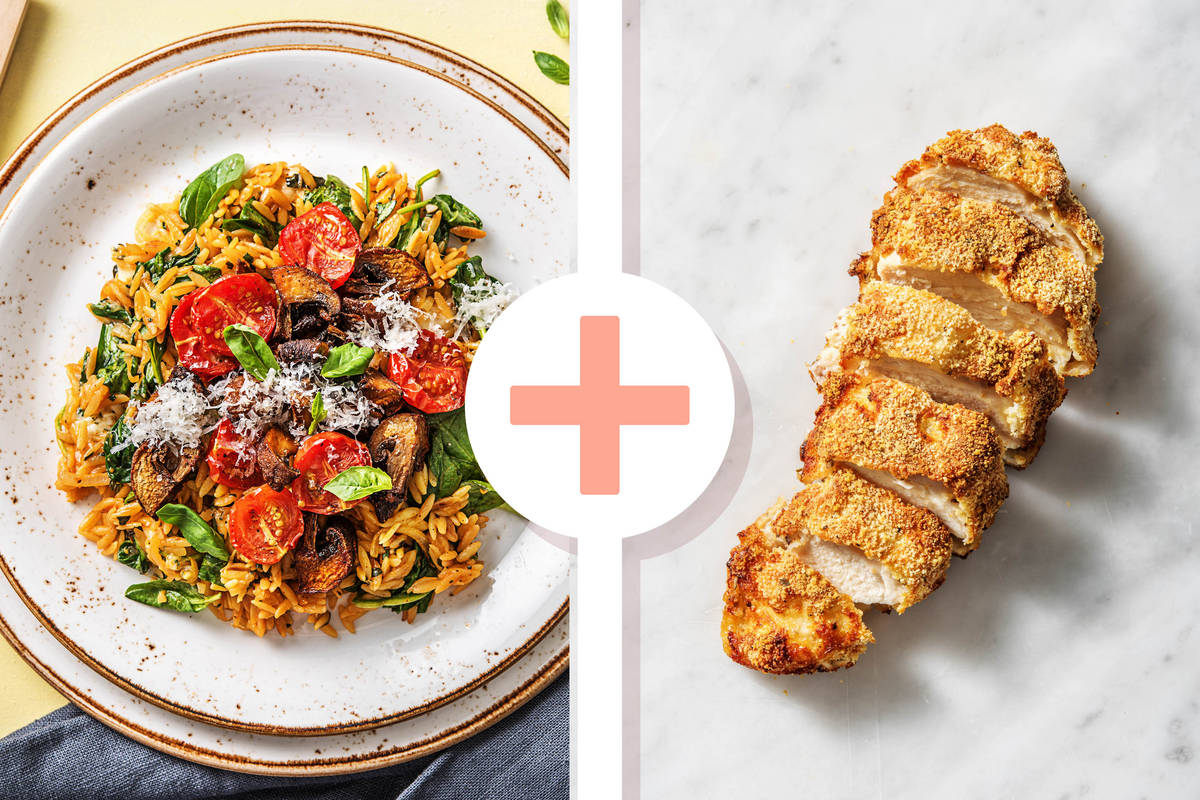 Orzo-Nudel-Risotto mit rauchigen Pilzen