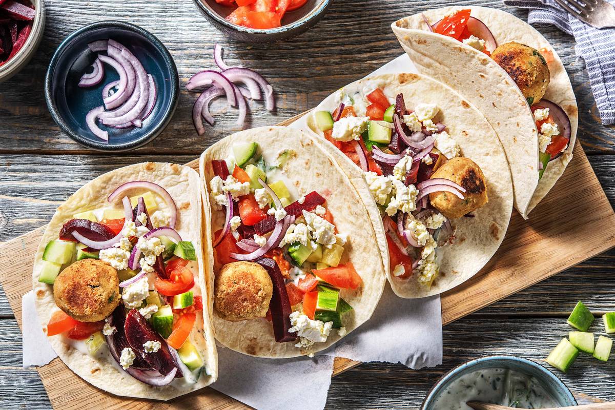 Selbstgemachte Falafel-Wraps