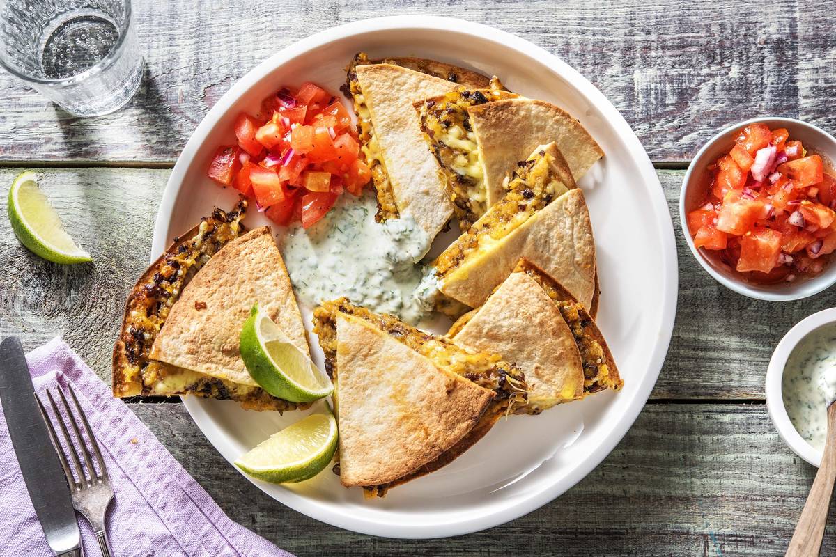 Quesadillas mit Süßkartoffel,