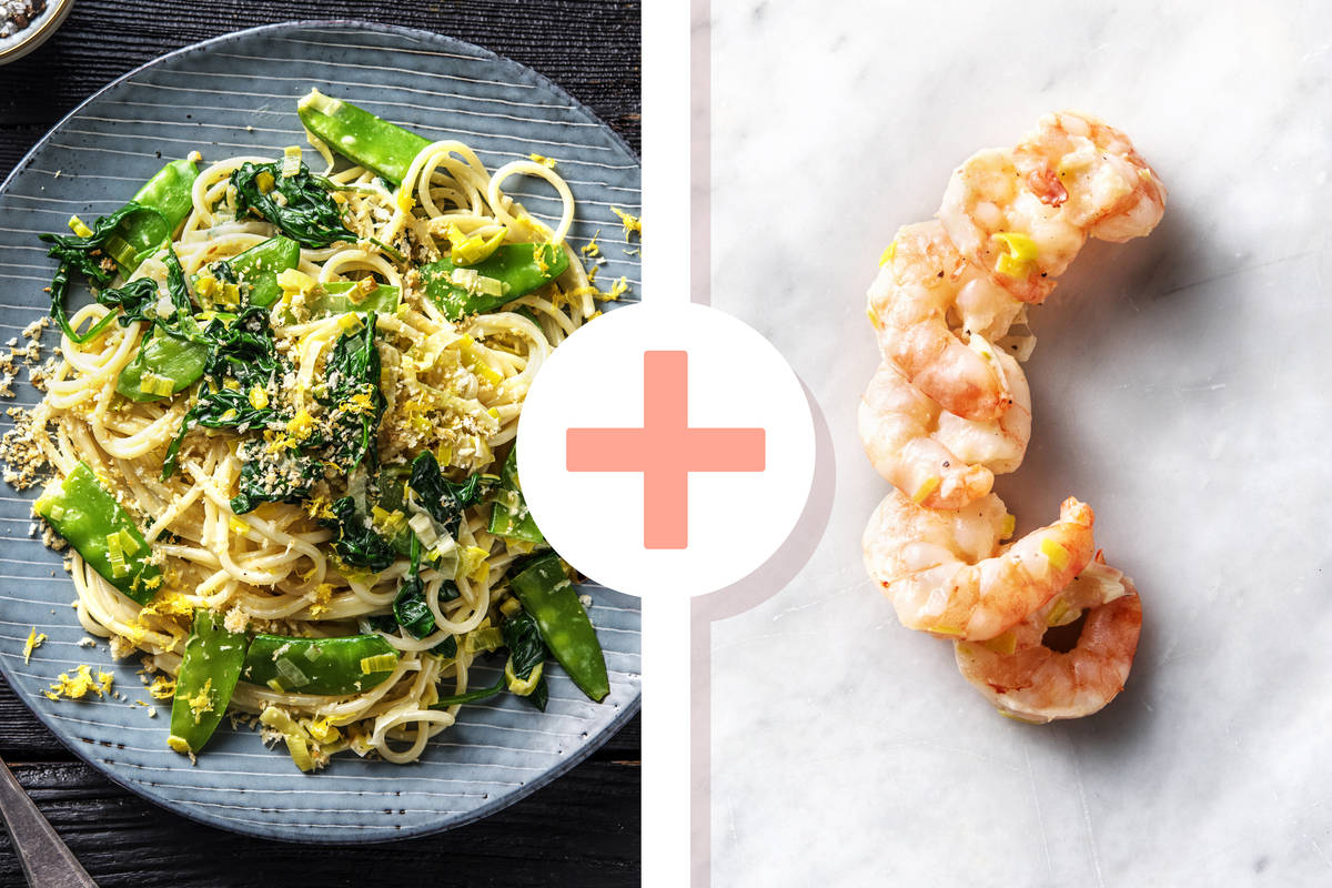 Zitronige Pasta mit Garnelen