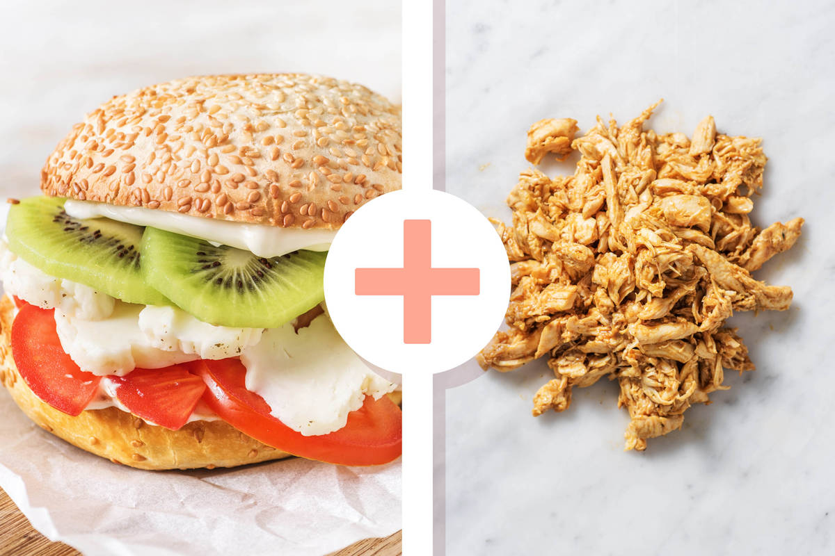 Pulled Chicken Kiwi-Halloumi-Burger