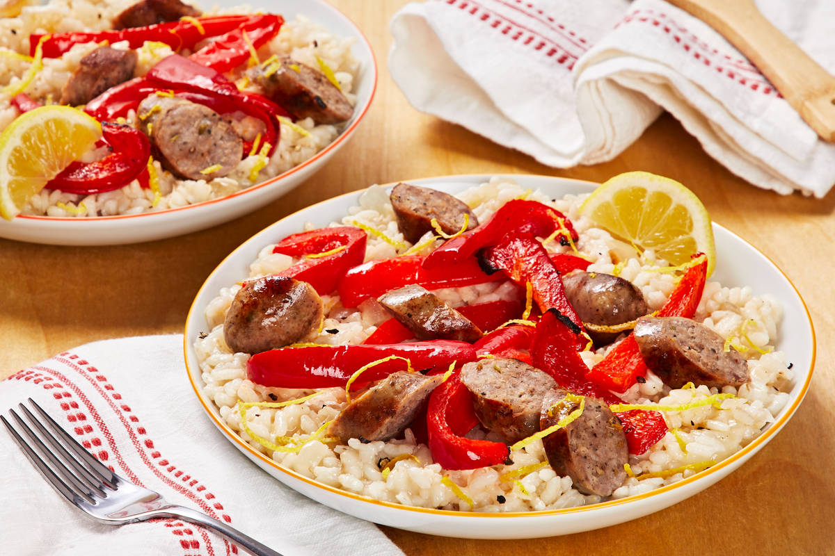 Sausage and Roasted Pepper Risotto