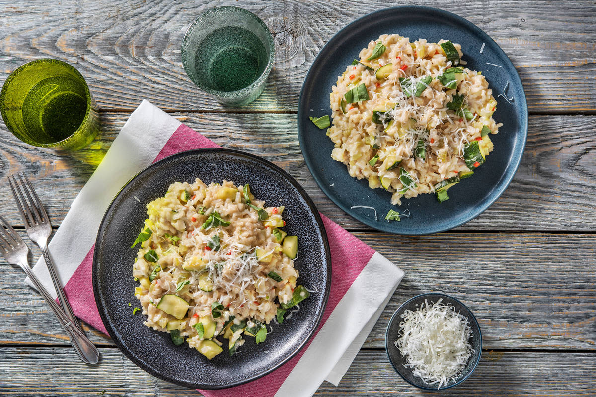 Risotto à la courgette et à la mozzarella