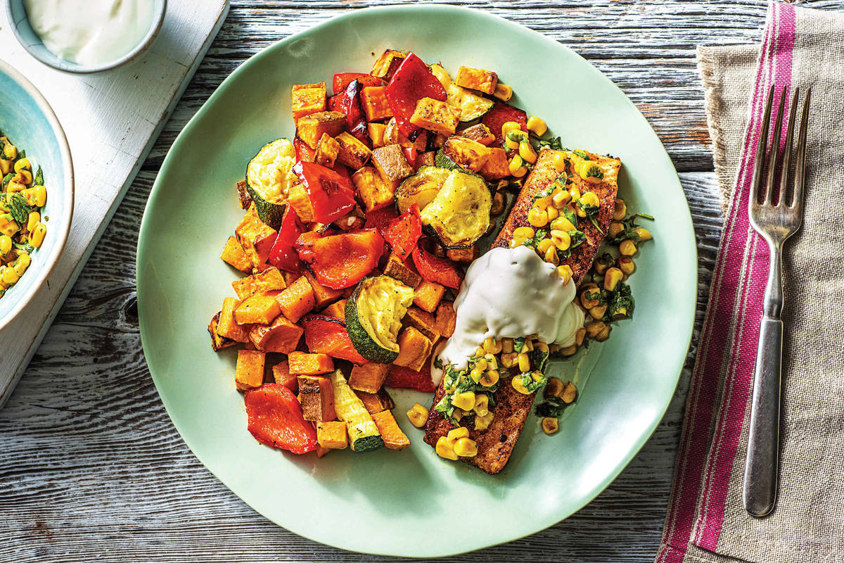 Jamaican Jerk Salmon & Roasted Veggies 