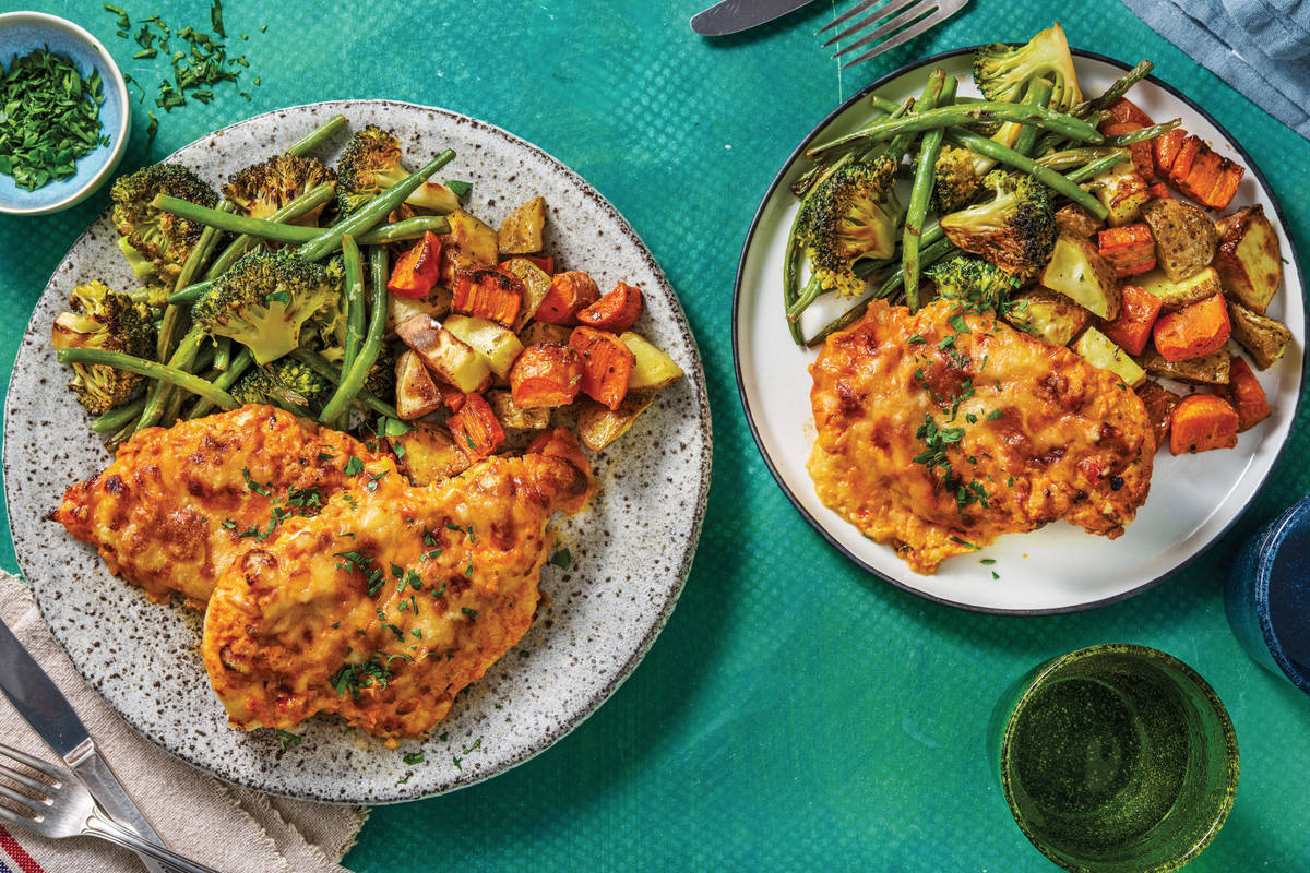 Cheesy Pesto Chicken Melts