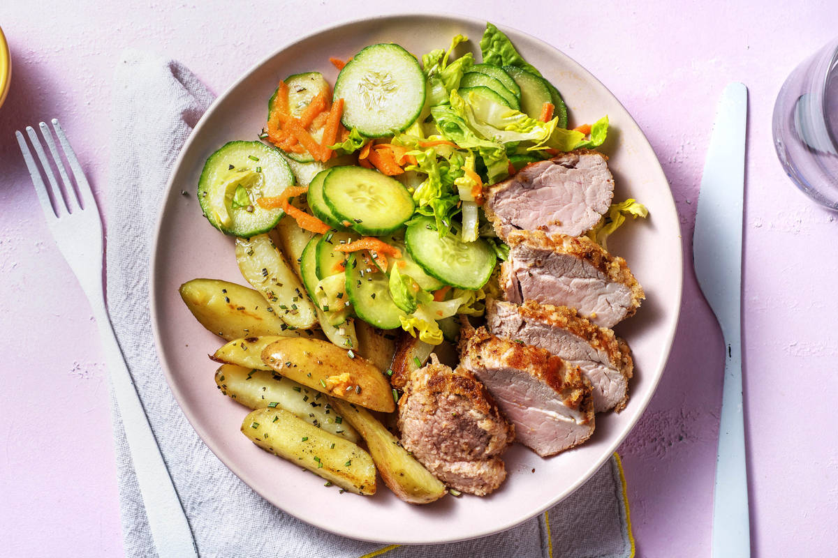 Saftiges Schweinefilet mit Senfkruste