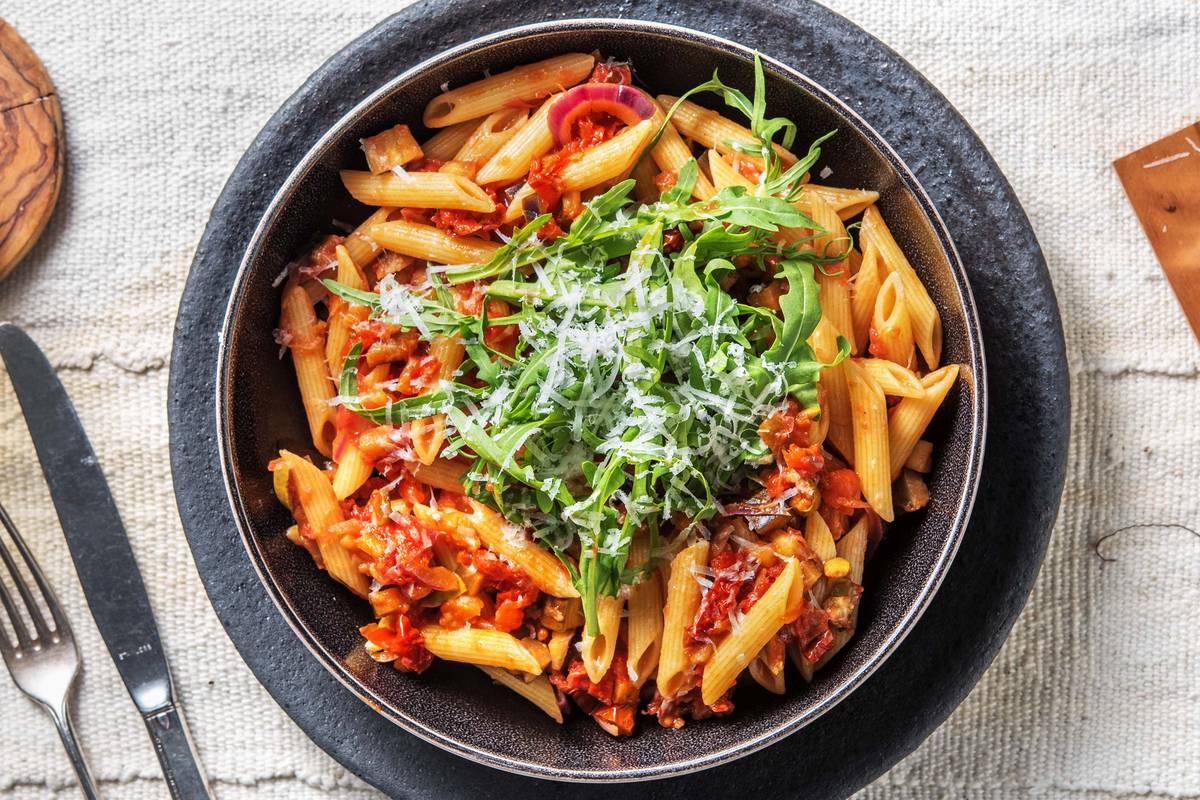 Pasta nach Art Caponata