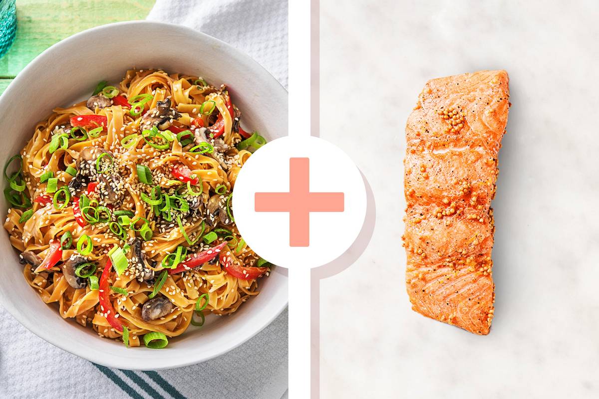 Chili-Nudelpfanne mit Lachsfilet