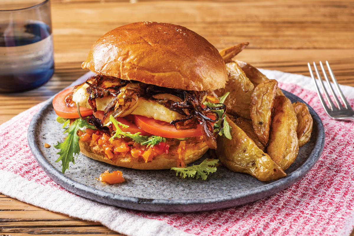 Haloumi & Chargrilled Capsicum Burger