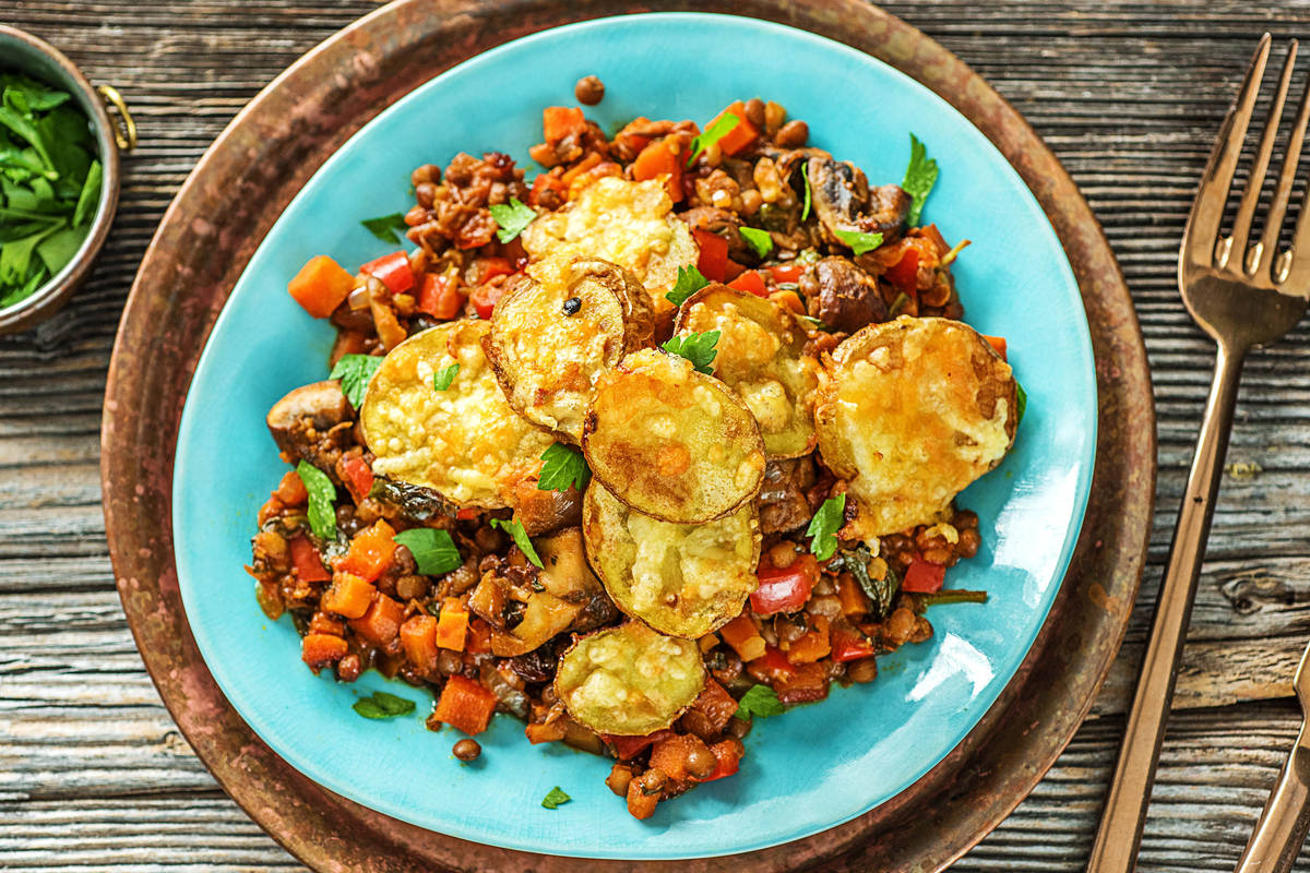 Linsenauflauf mit Champignons