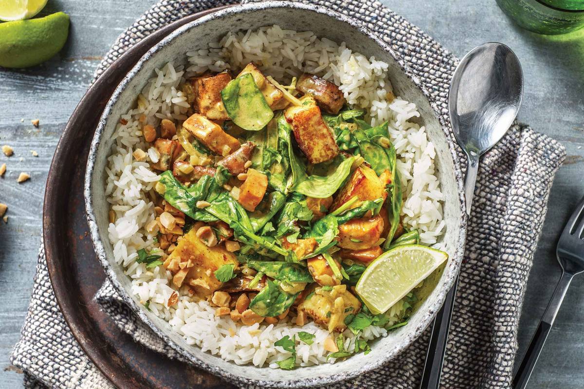 Pumpkin, Coconut & Halloumi Curry 