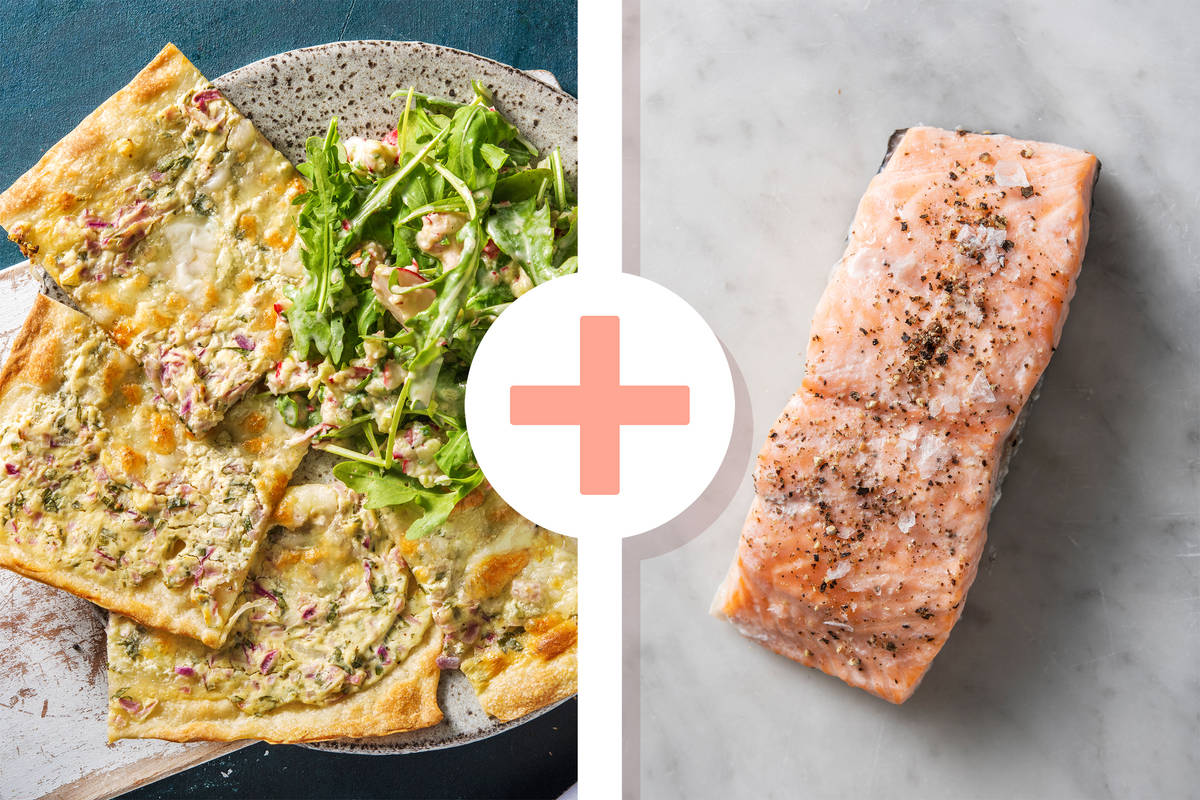 Flammkuchen mit extra Lachsfilet