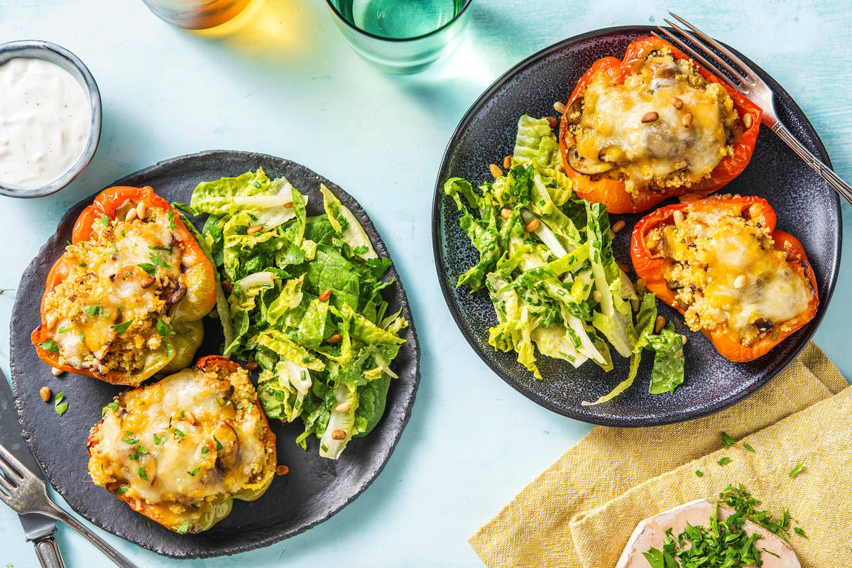 Gefüllte Ofenpaprika mit Couscous