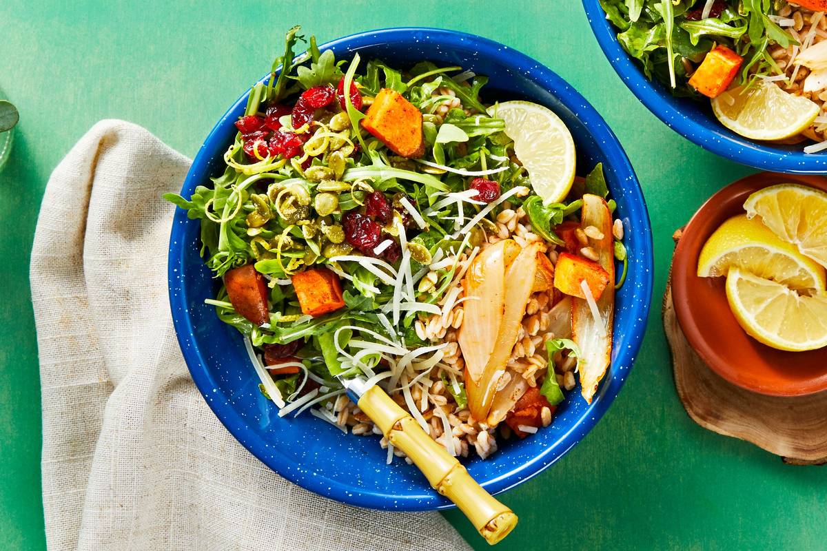 Roasted Veggie Farro Bowls