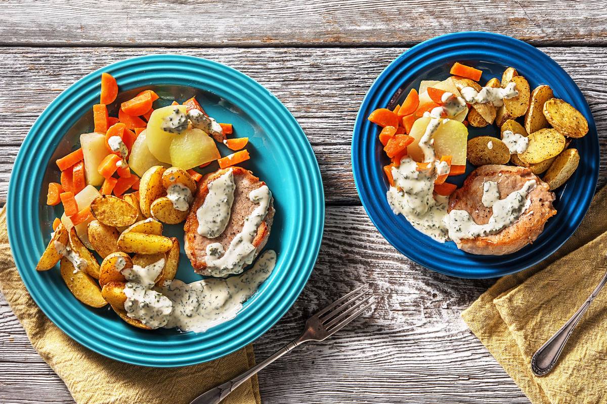 Schweinesteaks mit Kohlrabi